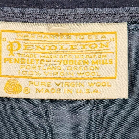 Vtg Pendleton Womens Navy Blue Pencil Skirt Waist 34 100% Wool Lined 80s - Picture 6 of 8